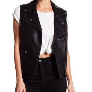 free press Faux Leather Moto Vest